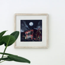 Load image into Gallery viewer, Quartz Pink Traditional Lebanese House with Full Moon - Unframed Giclée Print