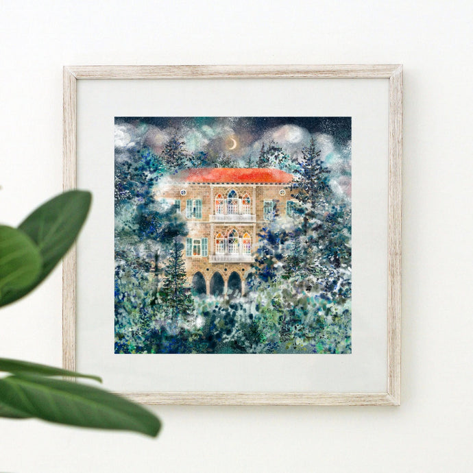 Traditional Lebanese House in Winter - Giclée Print