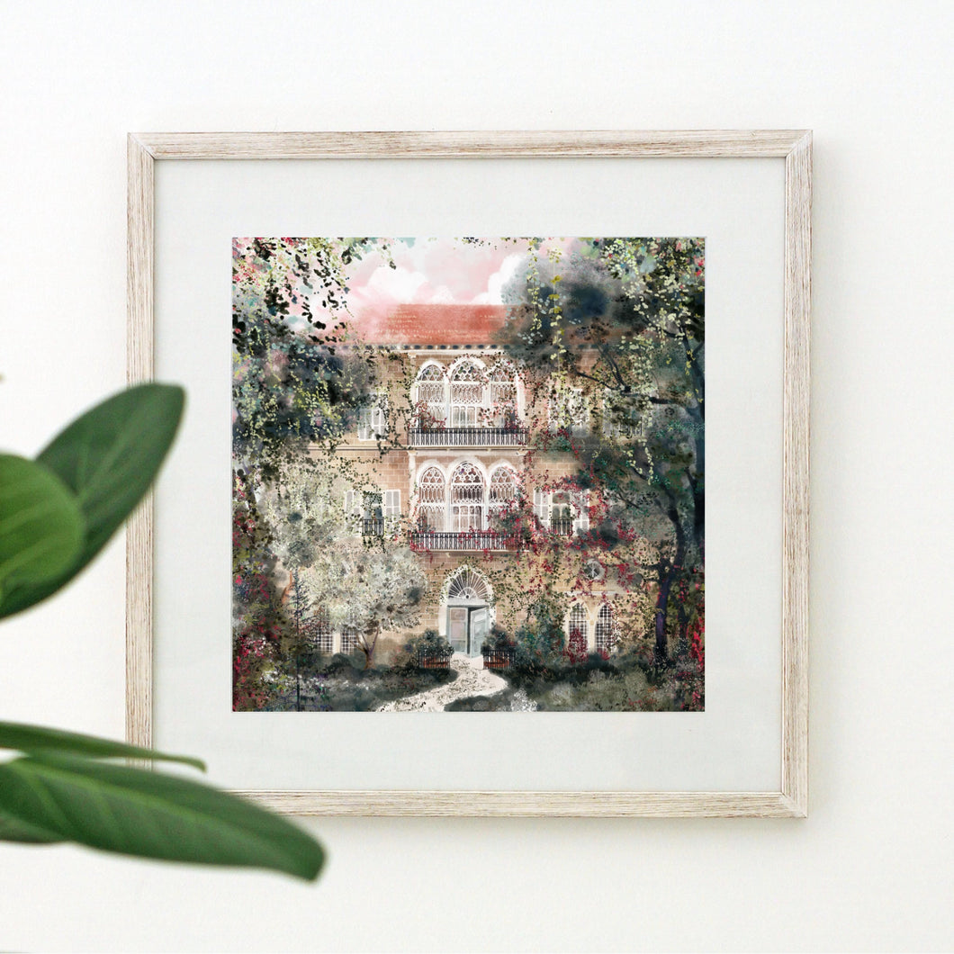 Traditional Lebanese Mountain House - Unframed Giclée Print