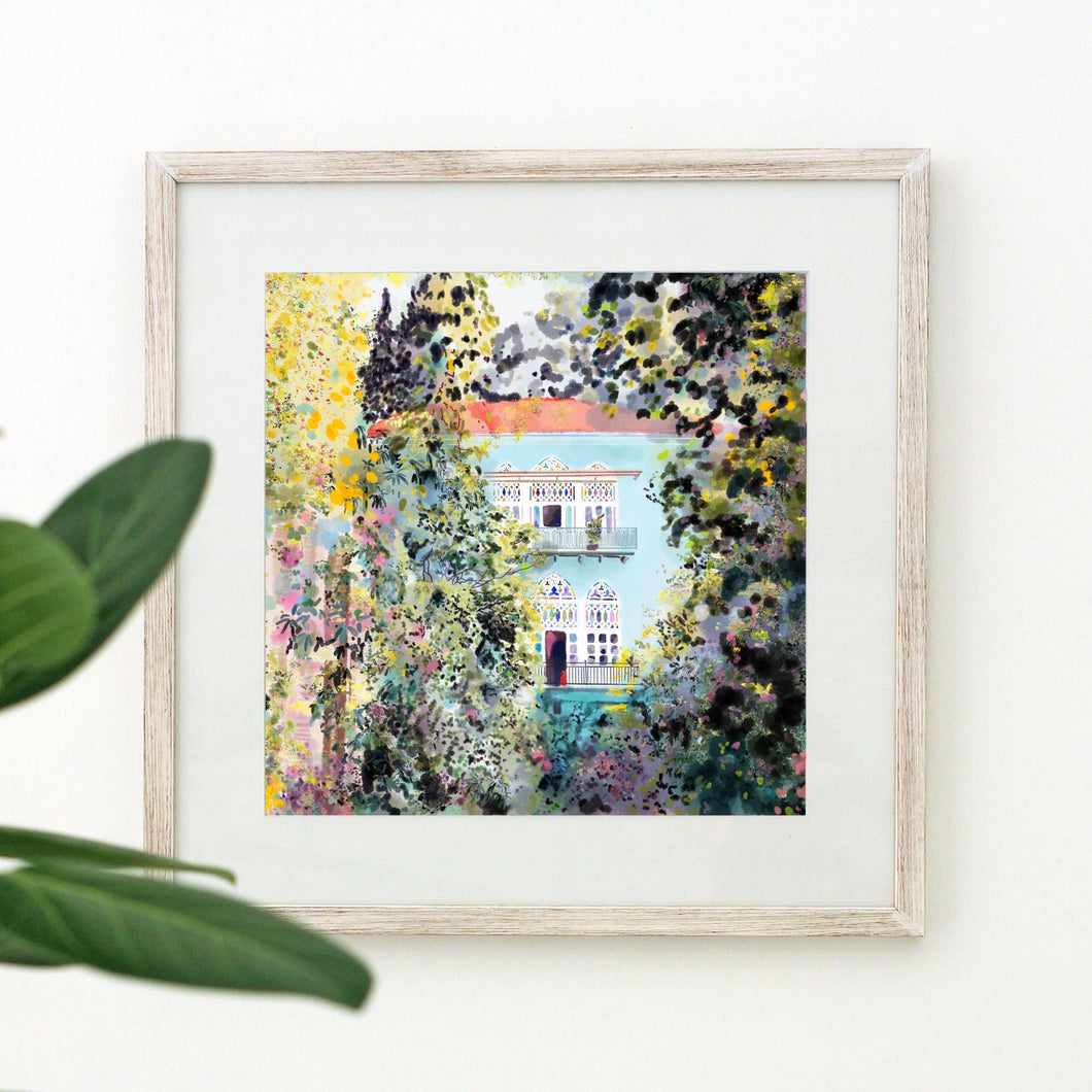 Traditional Lebanese House in Spring - Unframed Giclée Print