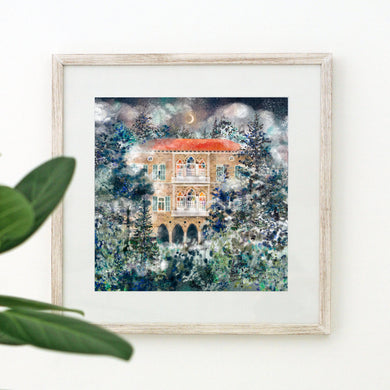 Traditional Lebanese House in Winter - Giclée Print
