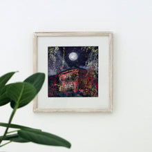 Load image into Gallery viewer, Quartz Pink Traditional Lebanese House with Full Moon - Unframed Giclée Print