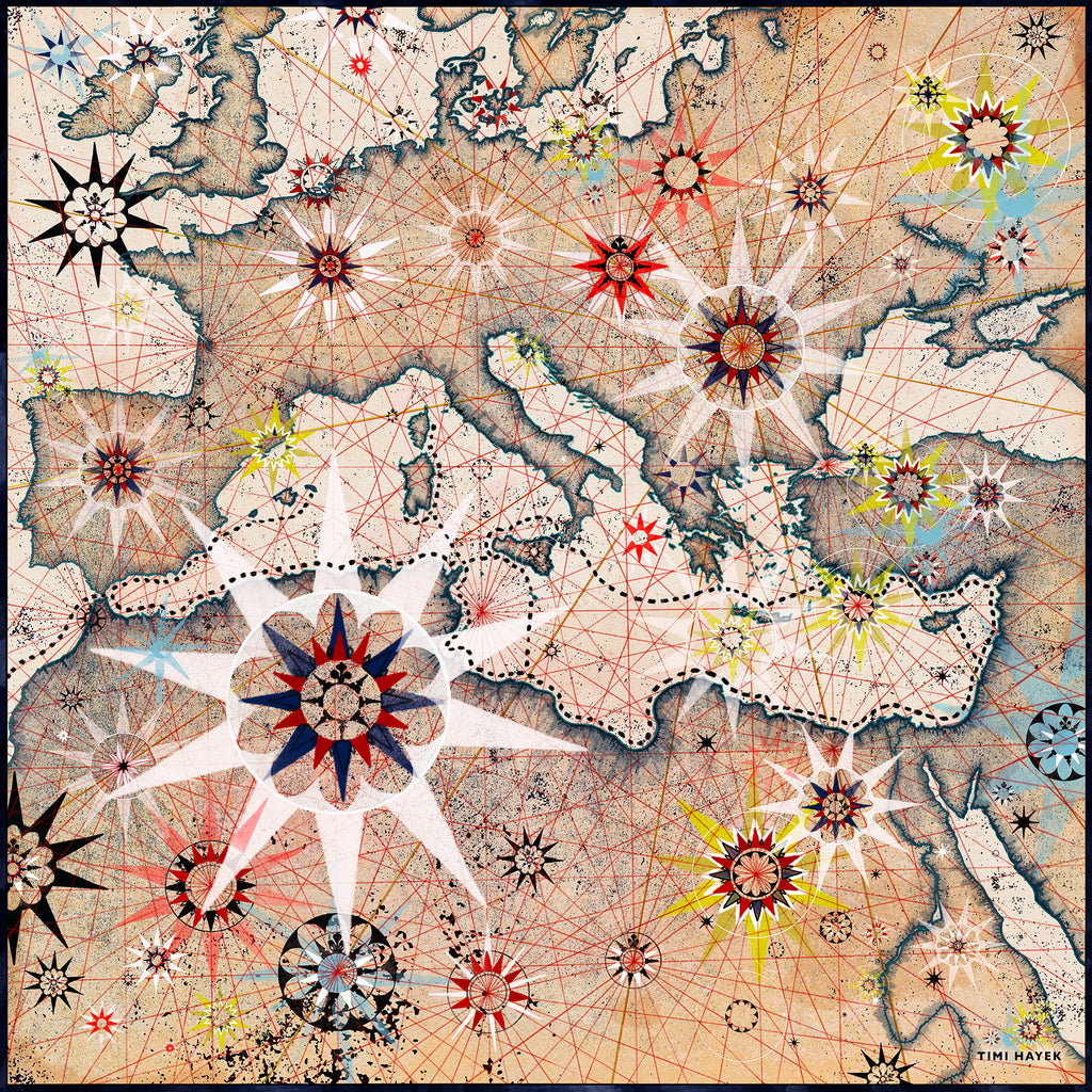 Portolan Map Scarf 90