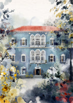 Traditional Blue Lebanese House - Unframed Giclée Print