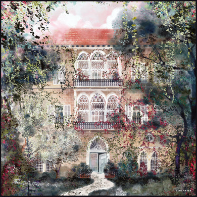 Traditional Lebanese Mountain House - Silk Scarf 90