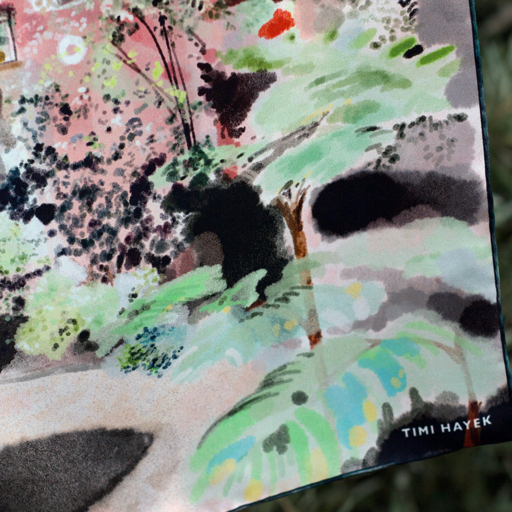 Traditional Lebanese House with Palm Trees Scarf 60