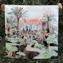 Load image into Gallery viewer, Traditional Lebanese House with Palm Trees - Silk Scarf
