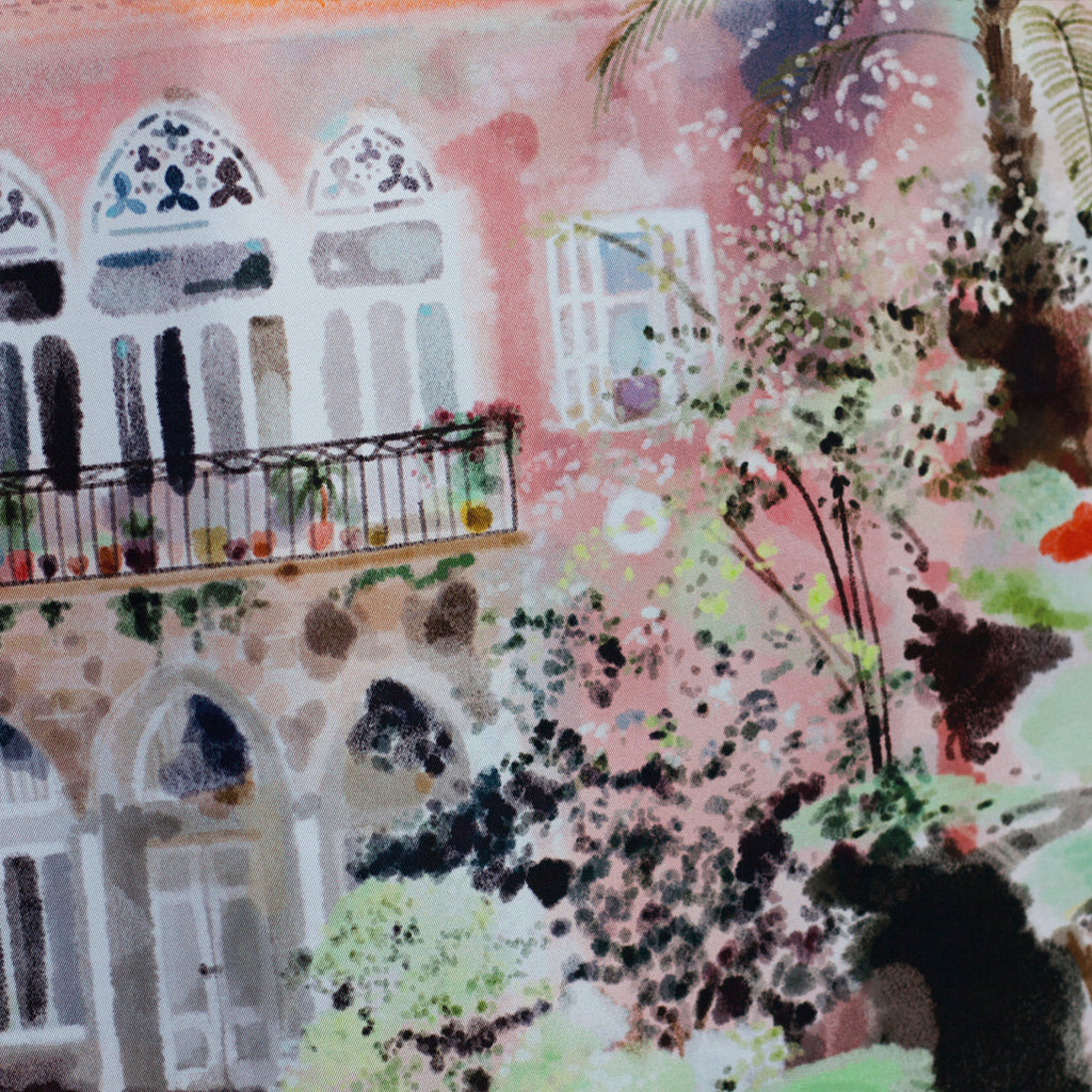 Traditional Lebanese House with Palm Trees Scarf 60
